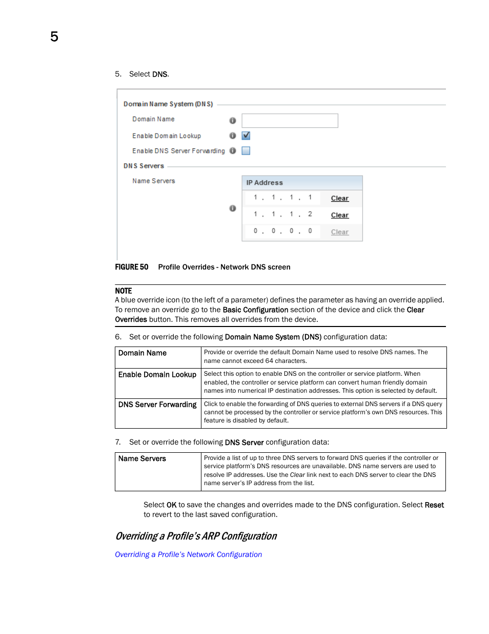 Overriding a profile’s arp configuration | Brocade Mobility RFS Controller System Reference Guide (Supporting software release 5.5.0.0 and later) User Manual | Page 144 / 1017