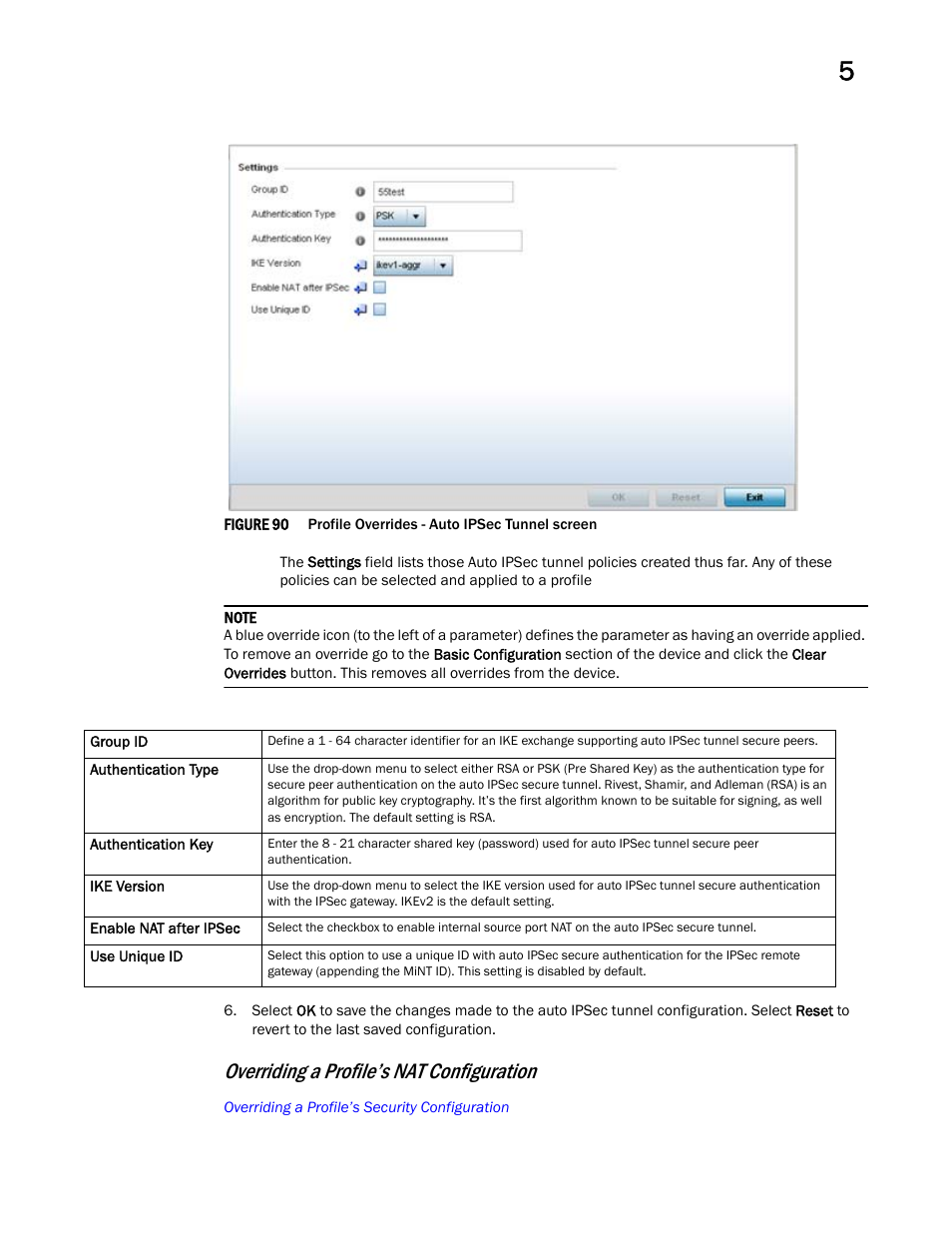 Overriding a profile’s nat configuration | Brocade Mobility RFS Controller System Reference Guide (Supporting software release 5.5.0.0 and later) User Manual | Page 207 / 1017