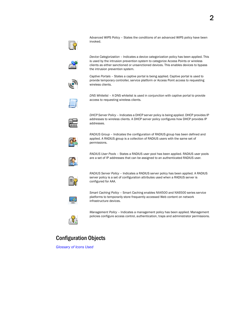 Configuration objects | Brocade Mobility RFS Controller System Reference Guide (Supporting software release 5.5.0.0 and later) User Manual | Page 21 / 1017