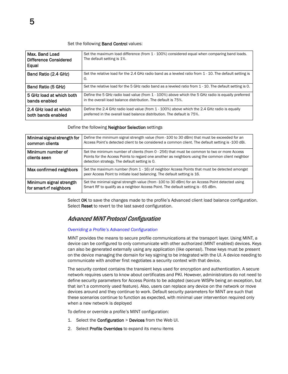 Advanced mint protocol configuration | Brocade Mobility RFS Controller System Reference Guide (Supporting software release 5.5.0.0 and later) User Manual | Page 248 / 1017