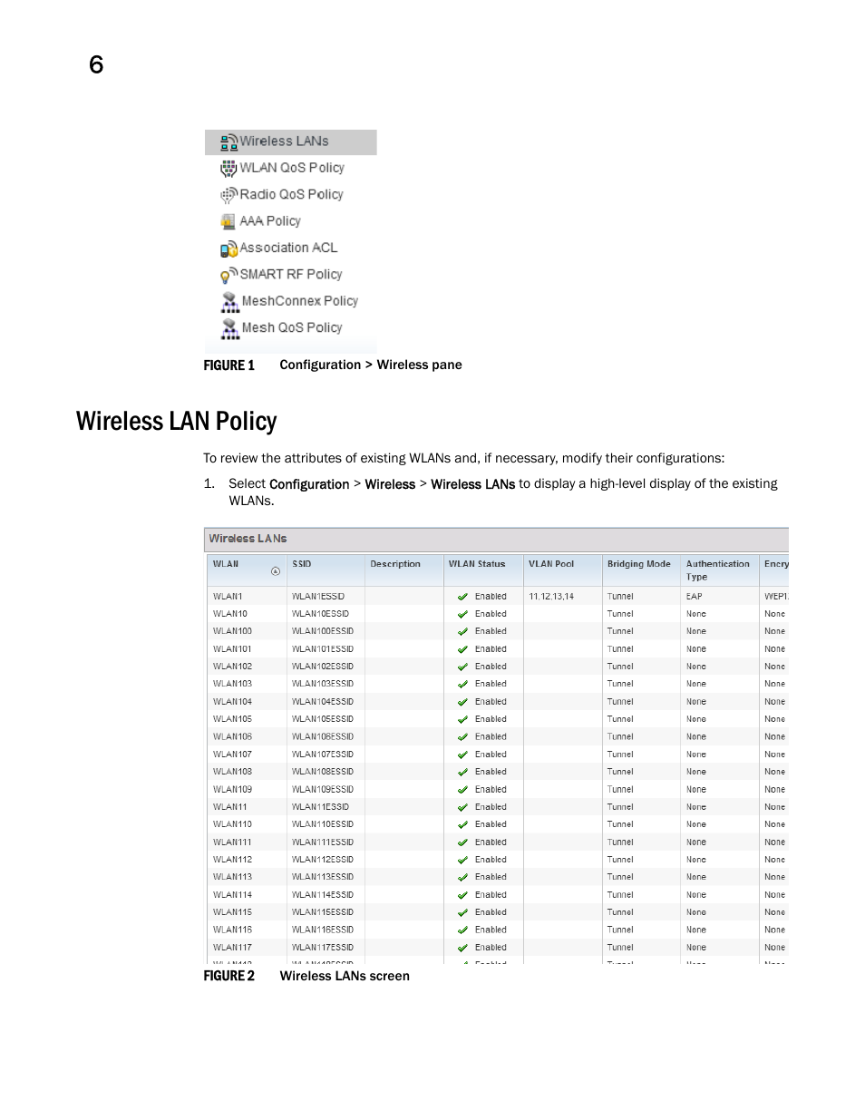 Wireless lan policy | Brocade Mobility RFS Controller System Reference Guide (Supporting software release 5.5.0.0 and later) User Manual | Page 264 / 1017