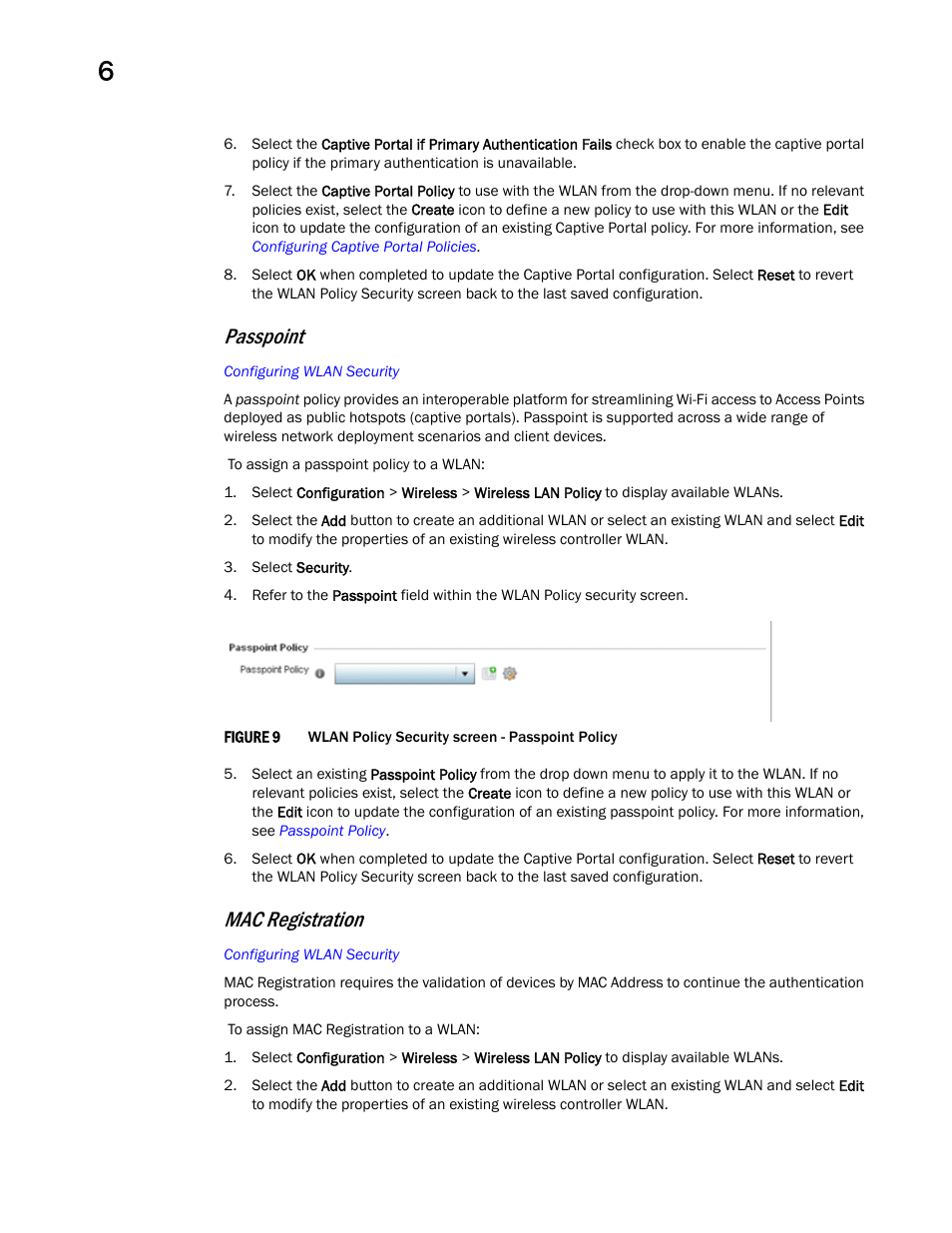 Passpoint, Mac registration | Brocade Mobility RFS Controller System Reference Guide (Supporting software release 5.5.0.0 and later) User Manual | Page 274 / 1017