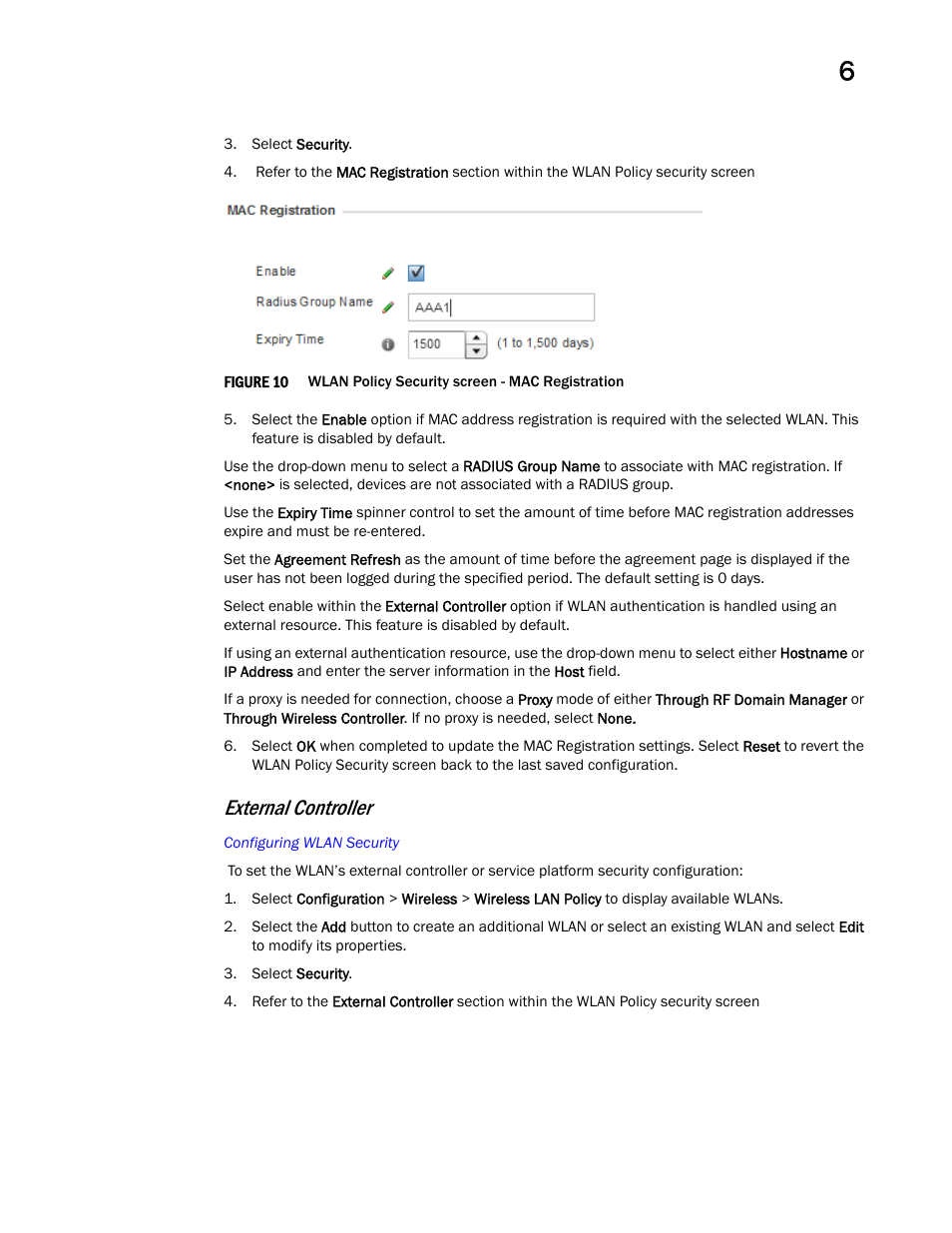 External controller | Brocade Mobility RFS Controller System Reference Guide (Supporting software release 5.5.0.0 and later) User Manual | Page 275 / 1017