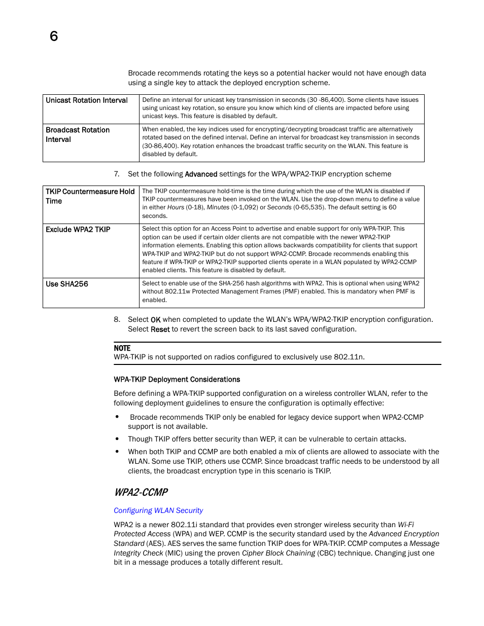 Wpa2-ccmp | Brocade Mobility RFS Controller System Reference Guide (Supporting software release 5.5.0.0 and later) User Manual | Page 278 / 1017