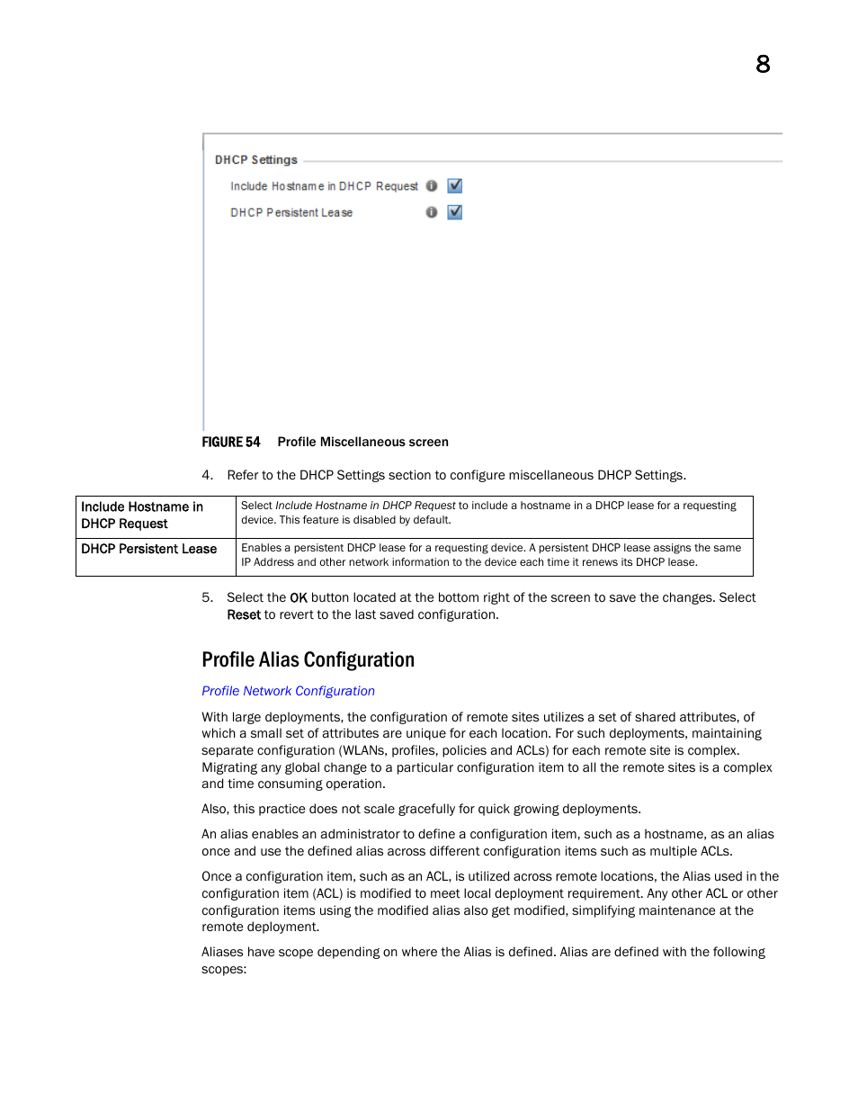 Profile alias configuration | Brocade Mobility RFS Controller System Reference Guide (Supporting software release 5.5.0.0 and later) User Manual | Page 479 / 1017