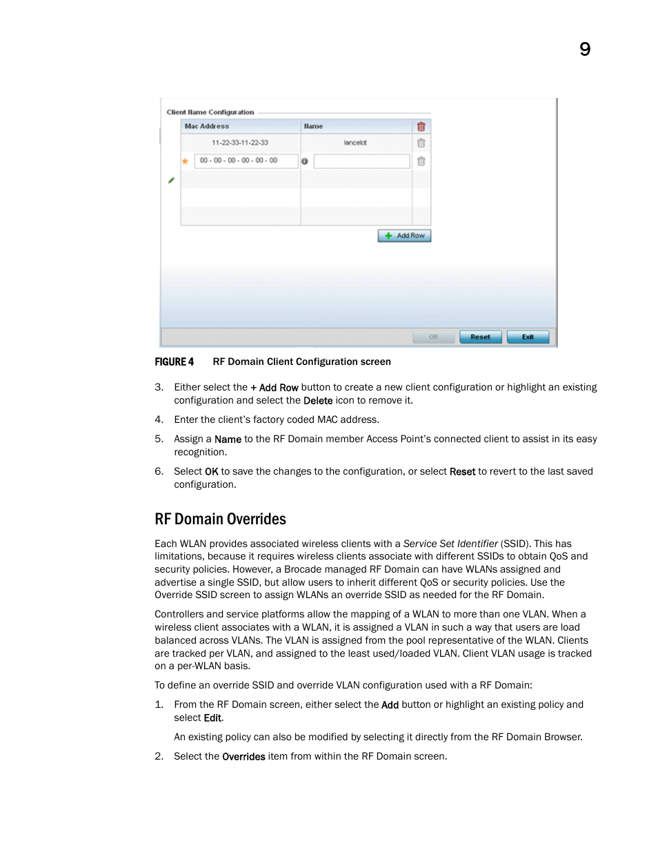 Rf domain overrides | Brocade Mobility RFS Controller System Reference Guide (Supporting software release 5.5.0.0 and later) User Manual | Page 563 / 1017