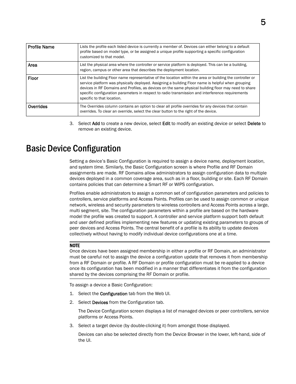 Basic device configuration | Brocade Mobility RFS Controller System Reference Guide (Supporting software release 5.5.0.0 and later) User Manual | Page 57 / 1017