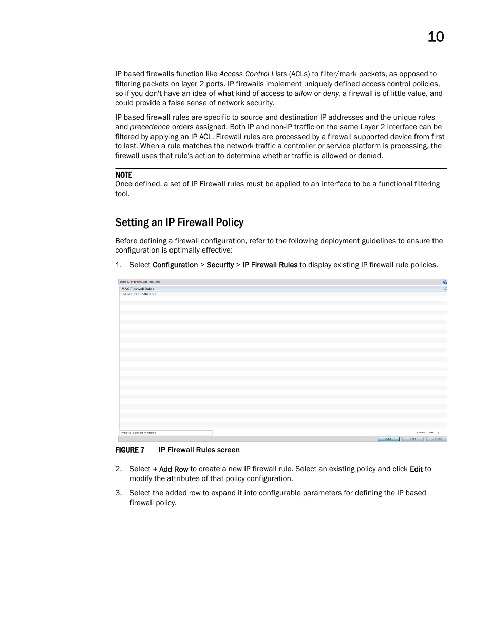 Setting an ip firewall policy | Brocade Mobility RFS Controller System Reference Guide (Supporting software release 5.5.0.0 and later) User Manual | Page 591 / 1017