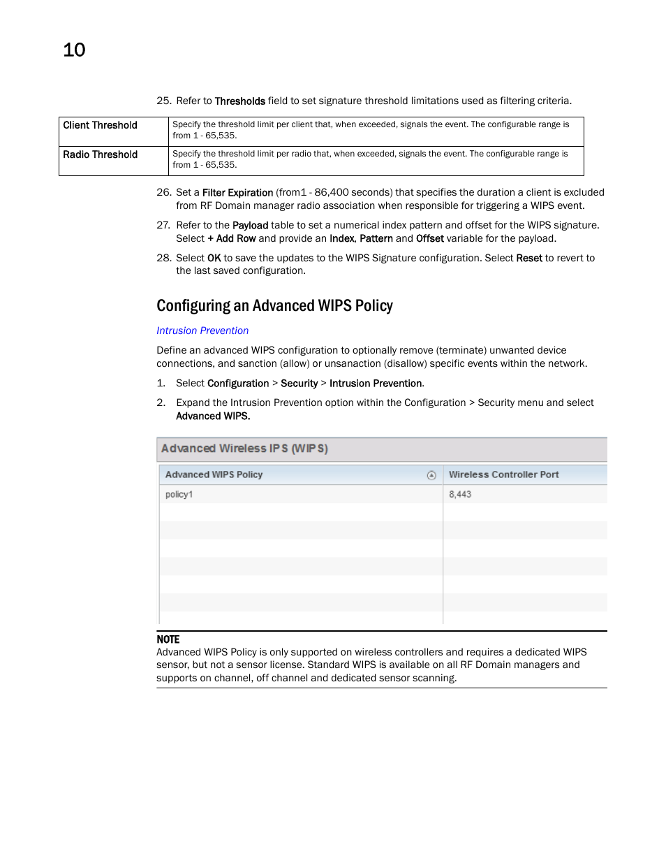 Configuring an advanced wips policy | Brocade Mobility RFS Controller System Reference Guide (Supporting software release 5.5.0.0 and later) User Manual | Page 618 / 1017