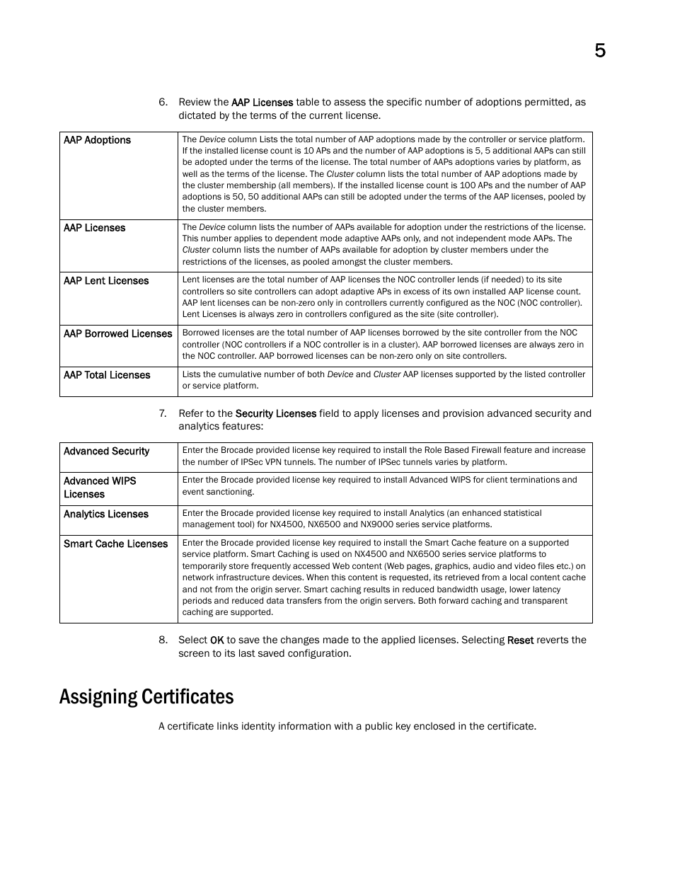 Assigning certificates | Brocade Mobility RFS Controller System Reference Guide (Supporting software release 5.5.0.0 and later) User Manual | Page 63 / 1017