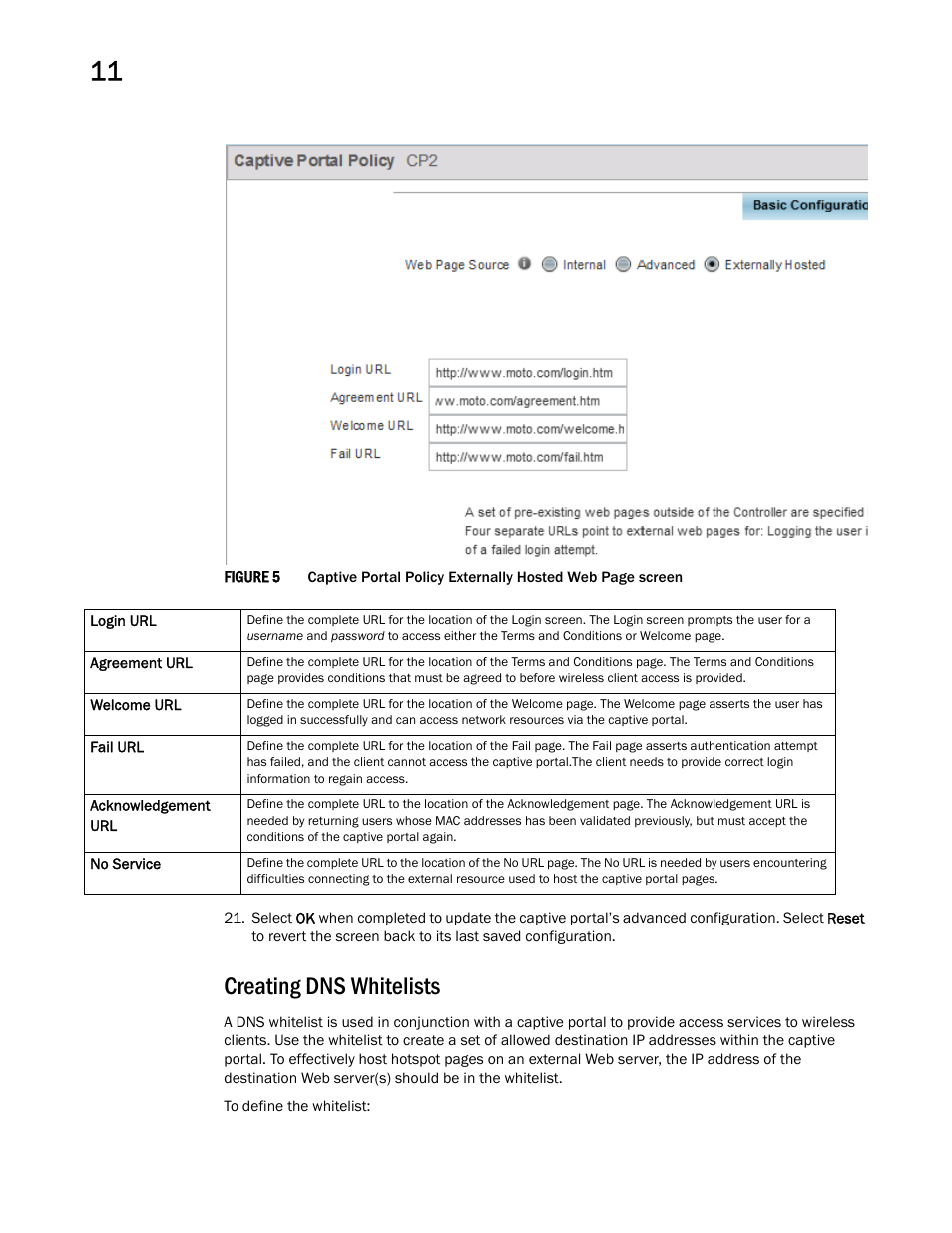 Creating dns whitelists | Brocade Mobility RFS Controller System Reference Guide (Supporting software release 5.5.0.0 and later) User Manual | Page 634 / 1017