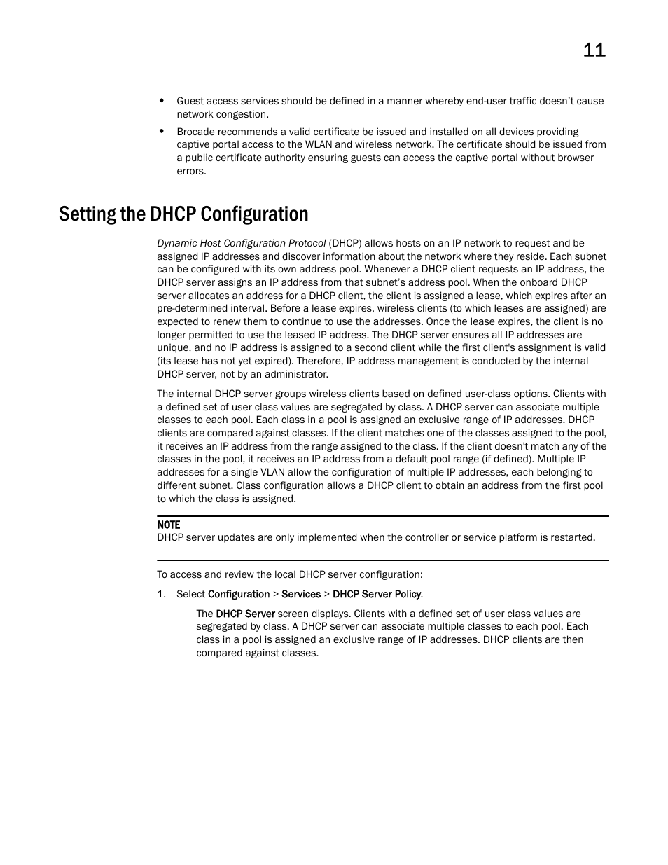 Setting the dhcp configuration | Brocade Mobility RFS Controller System Reference Guide (Supporting software release 5.5.0.0 and later) User Manual | Page 637 / 1017