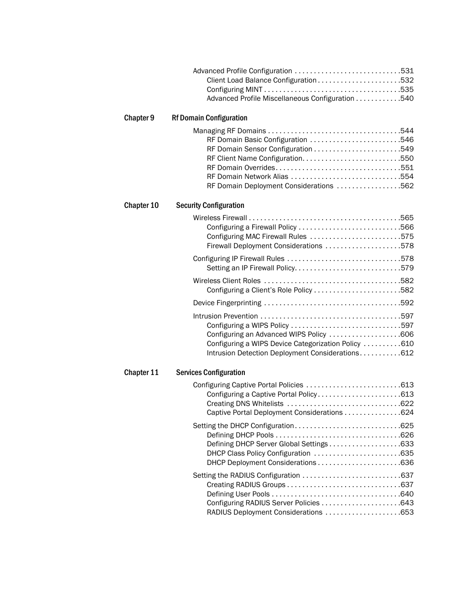 Brocade Mobility RFS Controller System Reference Guide (Supporting software release 5.5.0.0 and later) User Manual | Page 7 / 1017