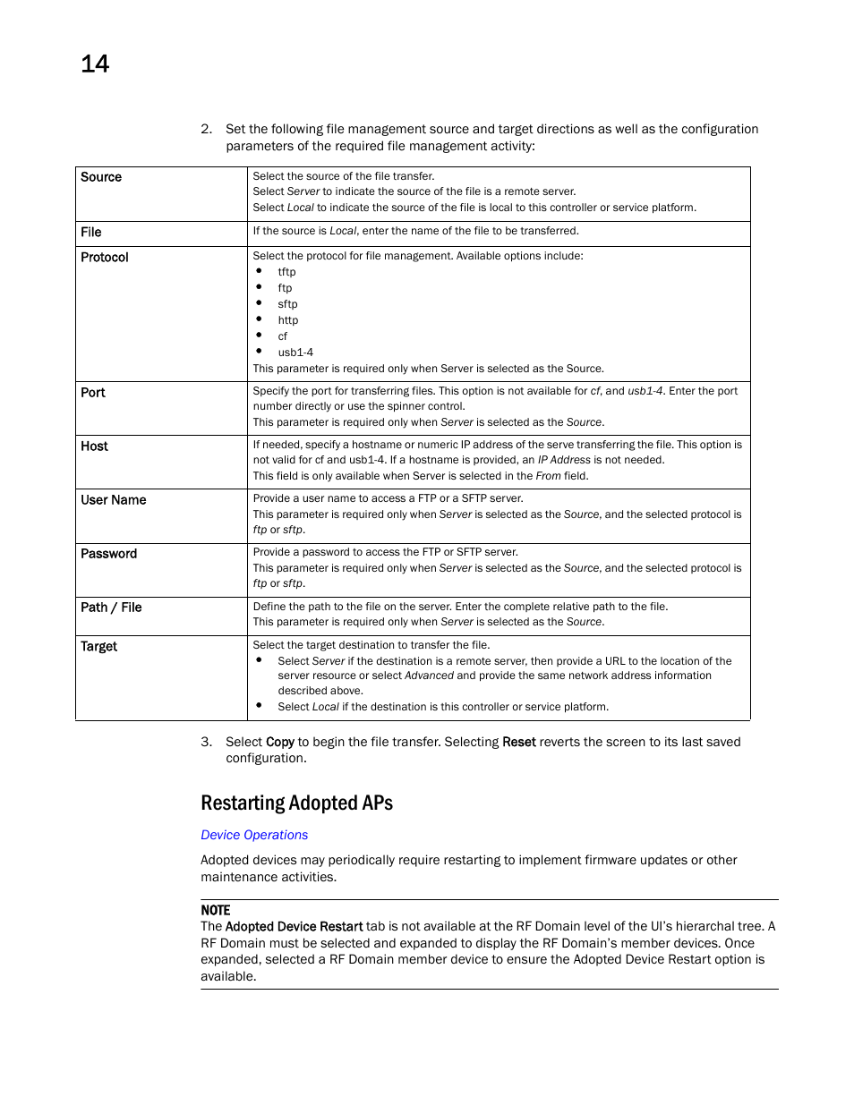 Restarting adopted aps | Brocade Mobility RFS Controller System Reference Guide (Supporting software release 5.5.0.0 and later) User Manual | Page 720 / 1017