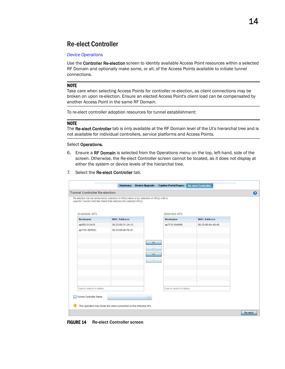 Re-elect controller | Brocade Mobility RFS Controller System Reference Guide (Supporting software release 5.5.0.0 and later) User Manual | Page 727 / 1017