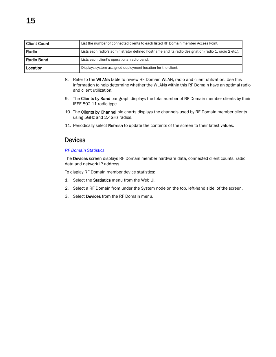 Devices | Brocade Mobility RFS Controller System Reference Guide (Supporting software release 5.5.0.0 and later) User Manual | Page 766 / 1017
