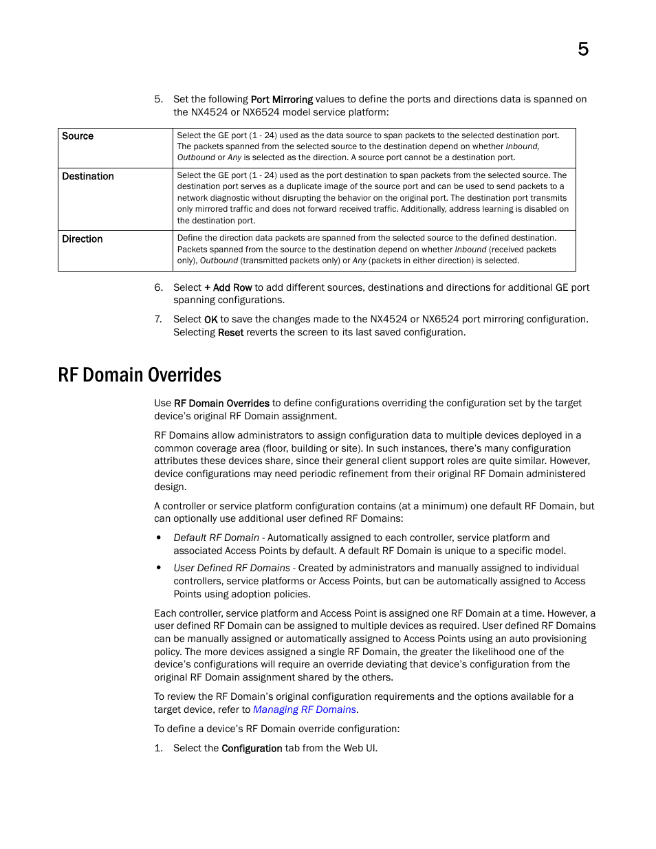 Rf domain overrides | Brocade Mobility RFS Controller System Reference Guide (Supporting software release 5.5.0.0 and later) User Manual | Page 83 / 1017