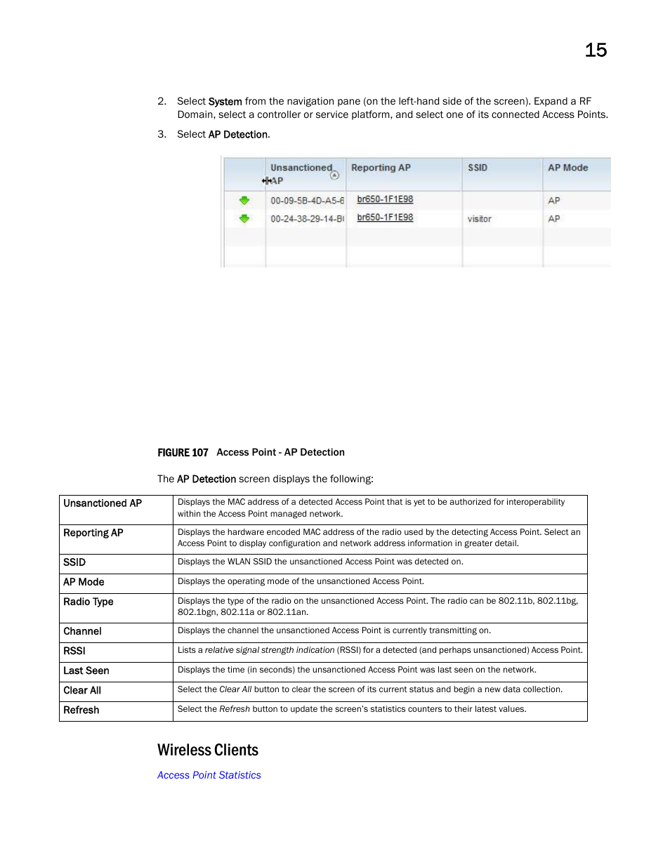 Wireless clients, Wireless, Clients | Brocade Mobility RFS Controller System Reference Guide (Supporting software release 5.5.0.0 and later) User Manual | Page 909 / 1017