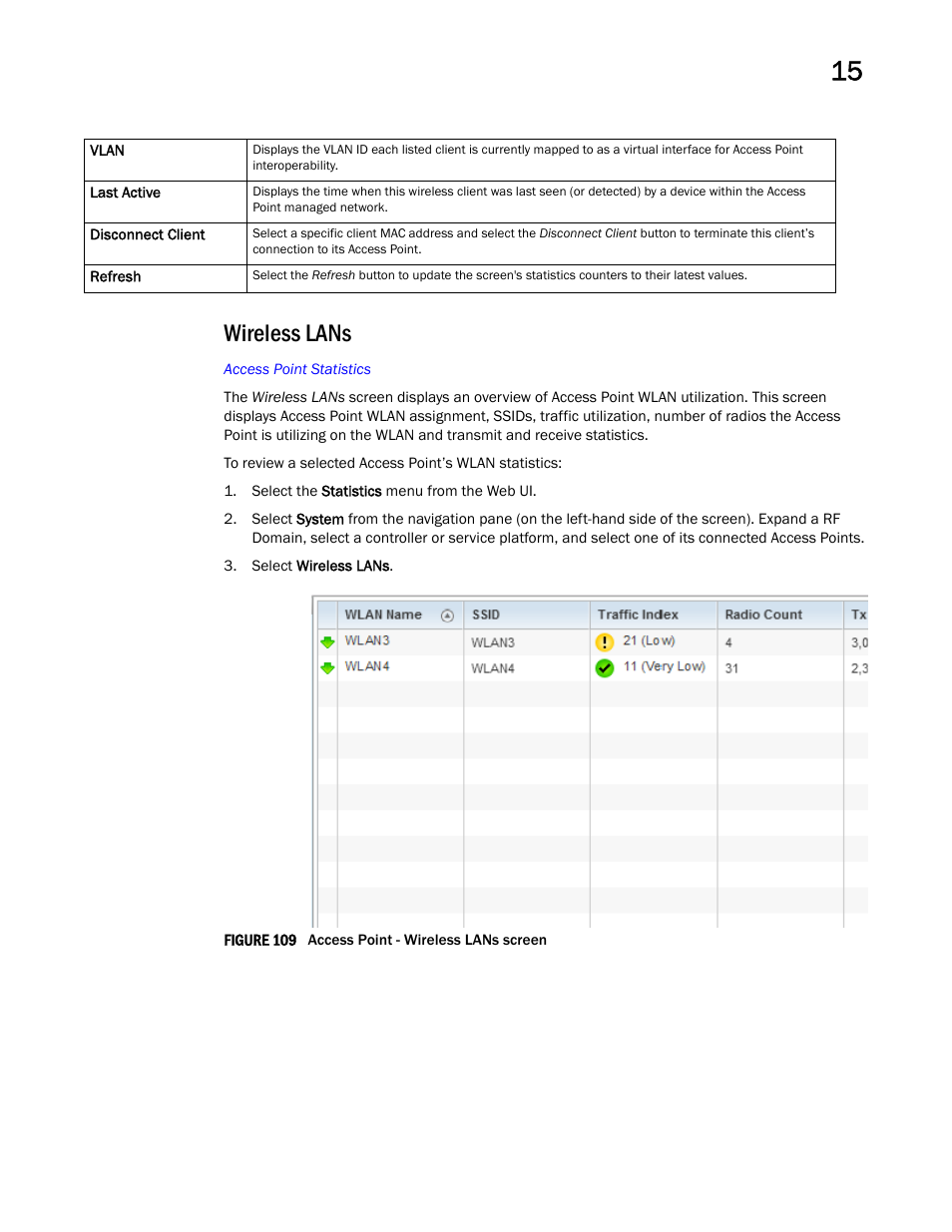 Wireless lans | Brocade Mobility RFS Controller System Reference Guide (Supporting software release 5.5.0.0 and later) User Manual | Page 911 / 1017