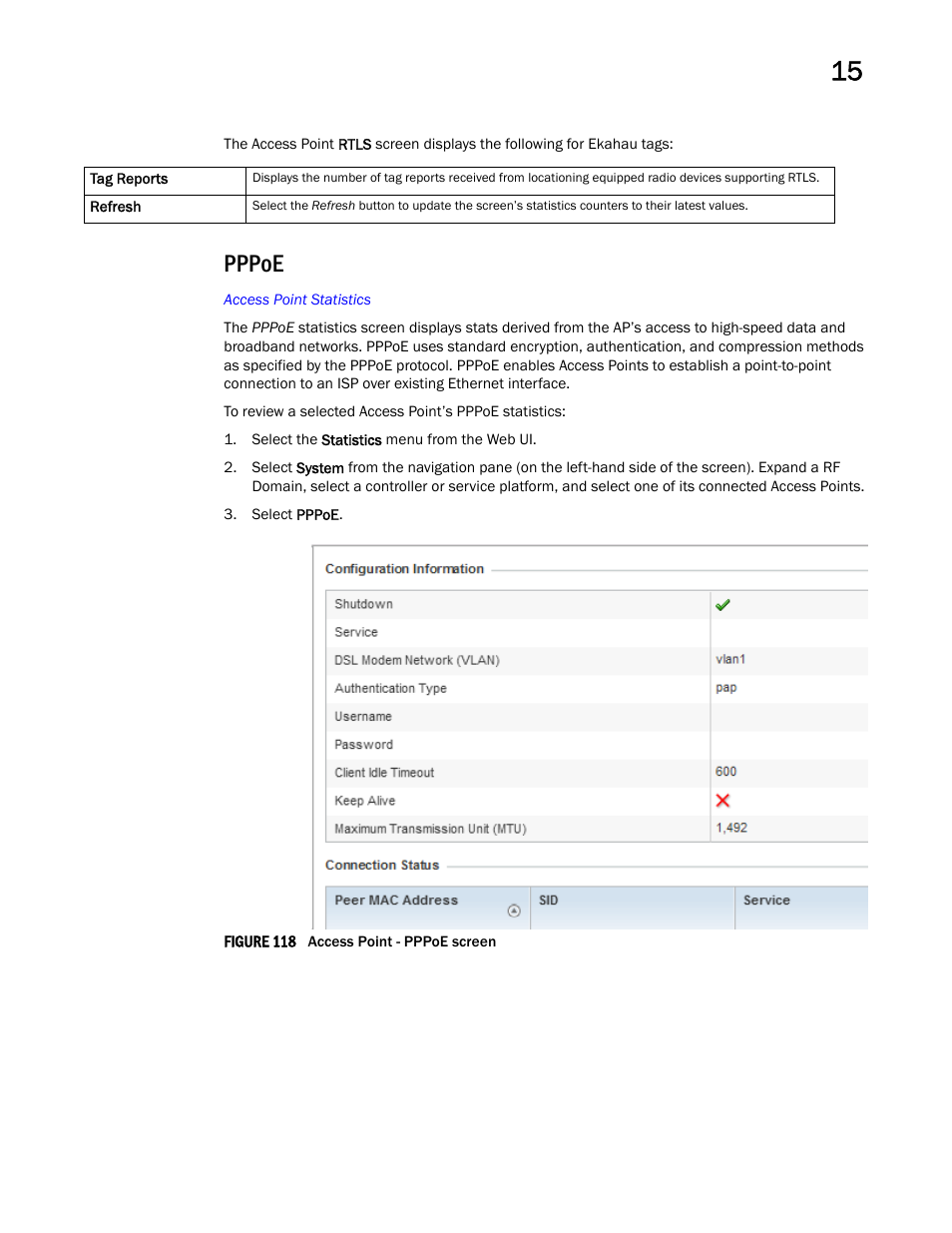 Pppoe | Brocade Mobility RFS Controller System Reference Guide (Supporting software release 5.5.0.0 and later) User Manual | Page 925 / 1017