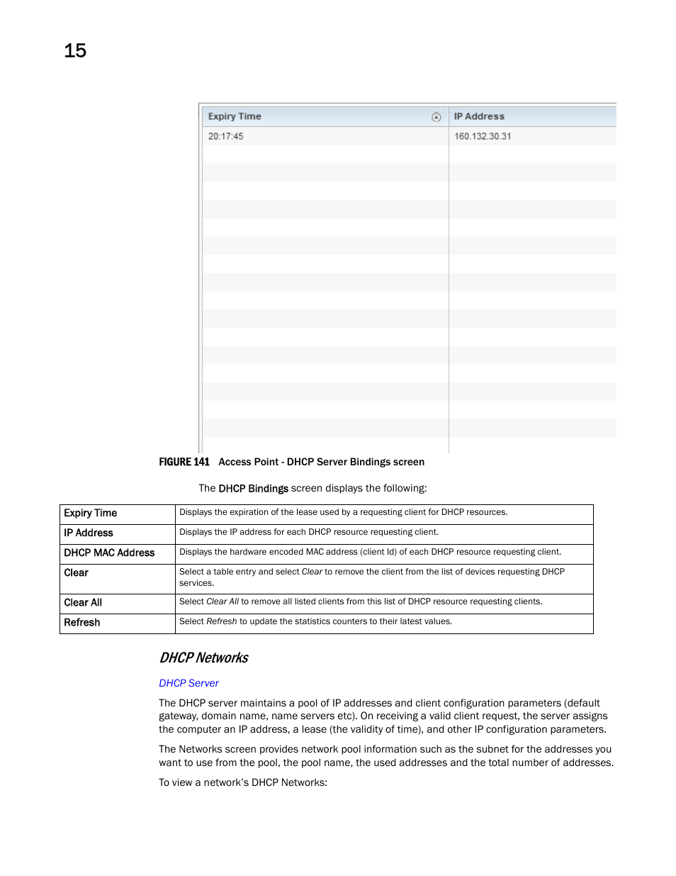 Dhcp networks | Brocade Mobility RFS Controller System Reference Guide (Supporting software release 5.5.0.0 and later) User Manual | Page 956 / 1017