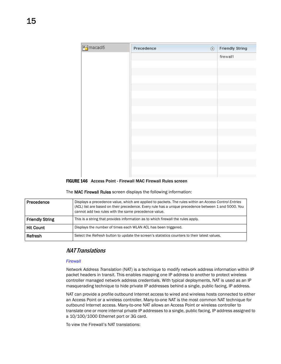 Nat translations | Brocade Mobility RFS Controller System Reference Guide (Supporting software release 5.5.0.0 and later) User Manual | Page 962 / 1017