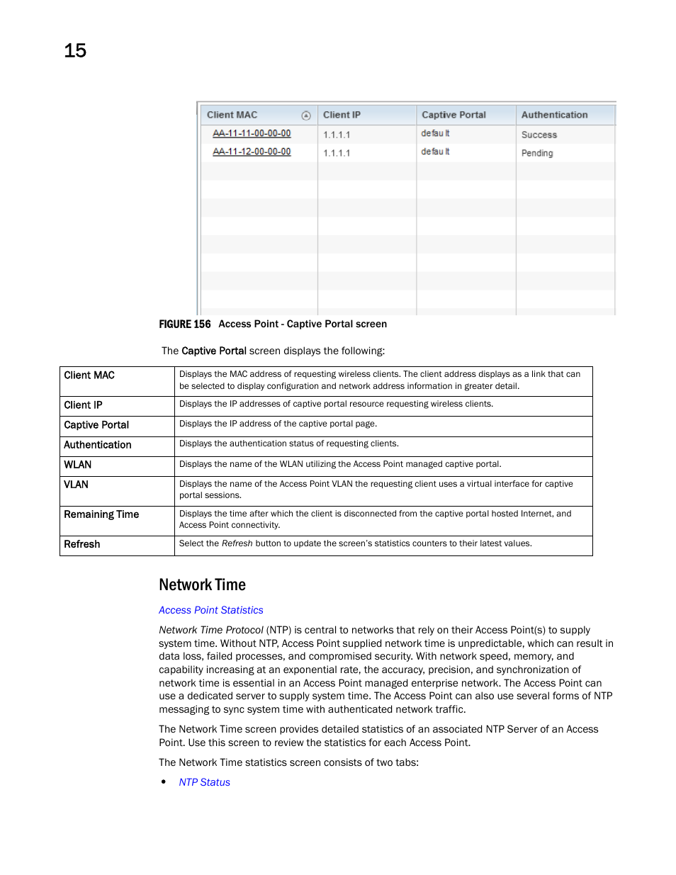 Network time | Brocade Mobility RFS Controller System Reference Guide (Supporting software release 5.5.0.0 and later) User Manual | Page 974 / 1017