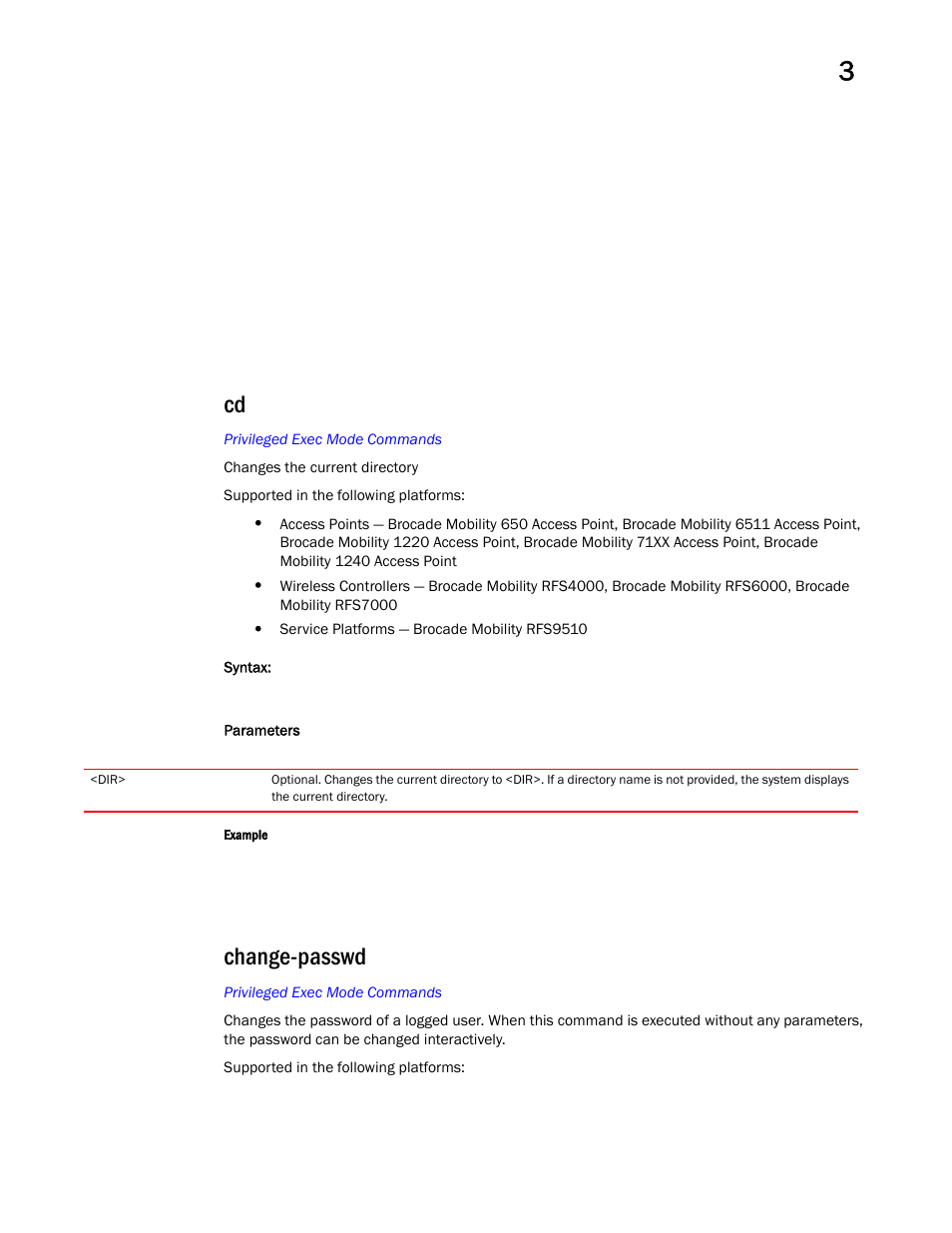 Change-passwd | Brocade Mobility RFS Controller CLI Reference Guide (Supporting software release 5.5.0.0 and later) User Manual | Page 100 / 1355