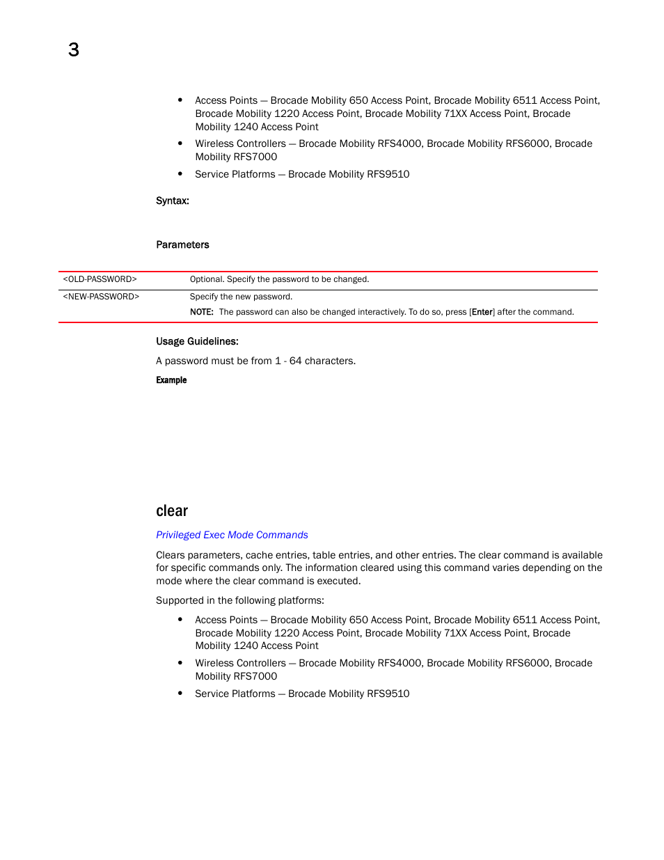 Clear | Brocade Mobility RFS Controller CLI Reference Guide (Supporting software release 5.5.0.0 and later) User Manual | Page 101 / 1355