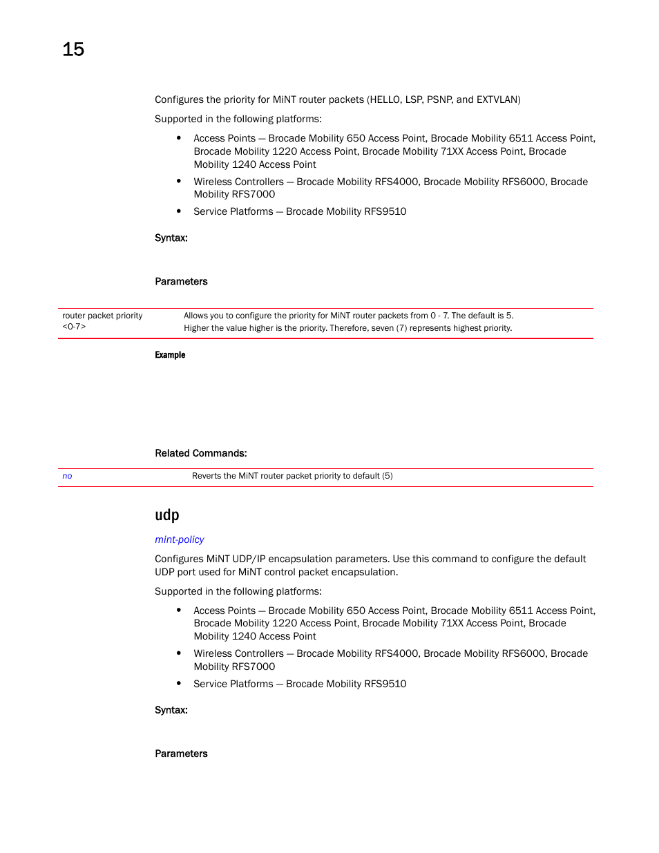 Brocade Mobility RFS Controller CLI Reference Guide (Supporting software release 5.5.0.0 and later) User Manual | Page 1021 / 1355