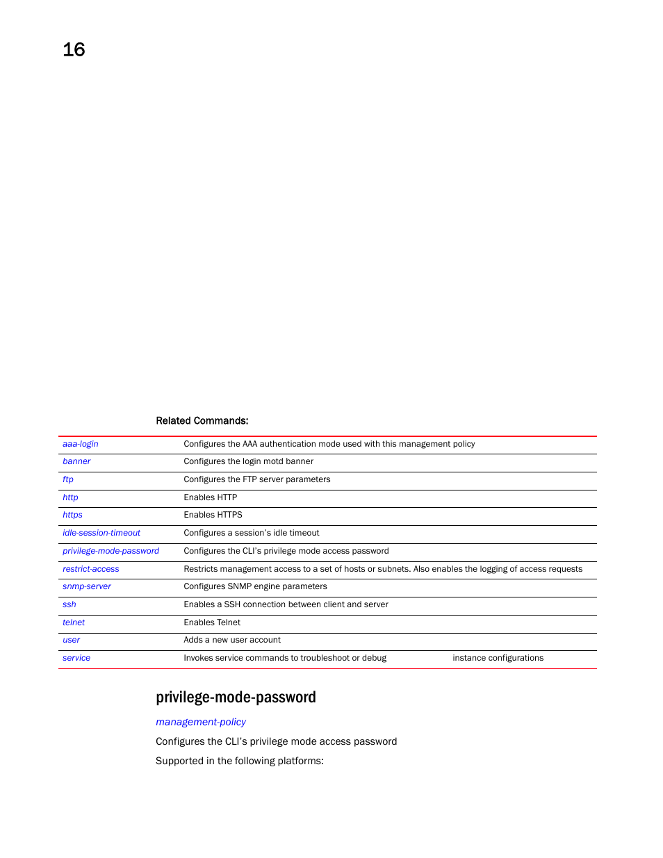 Privilege-mode-password, Privilege-mode-passwor d | Brocade Mobility RFS Controller CLI Reference Guide (Supporting software release 5.5.0.0 and later) User Manual | Page 1035 / 1355