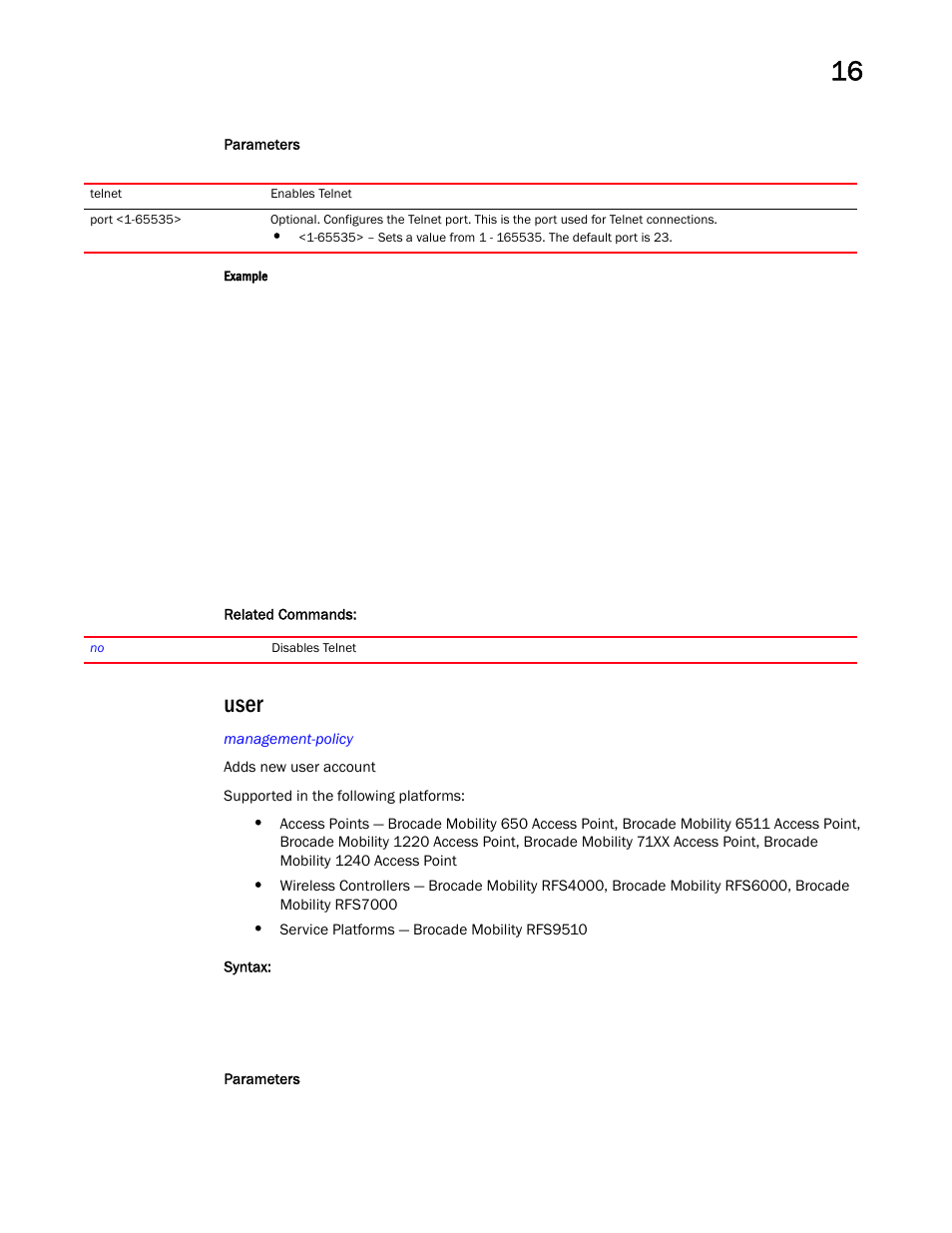 User | Brocade Mobility RFS Controller CLI Reference Guide (Supporting software release 5.5.0.0 and later) User Manual | Page 1044 / 1355