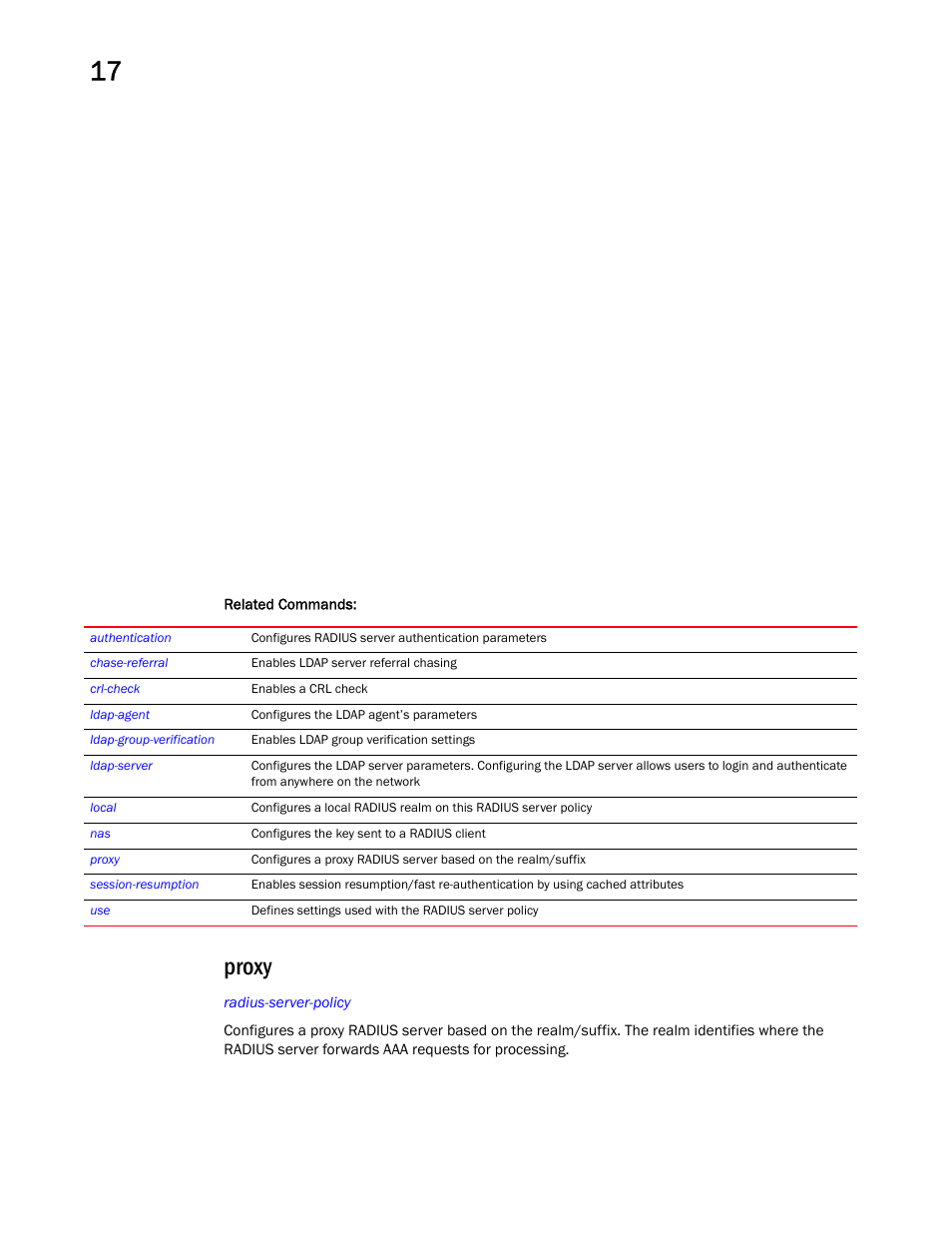 Proxy | Brocade Mobility RFS Controller CLI Reference Guide (Supporting software release 5.5.0.0 and later) User Manual | Page 1071 / 1355