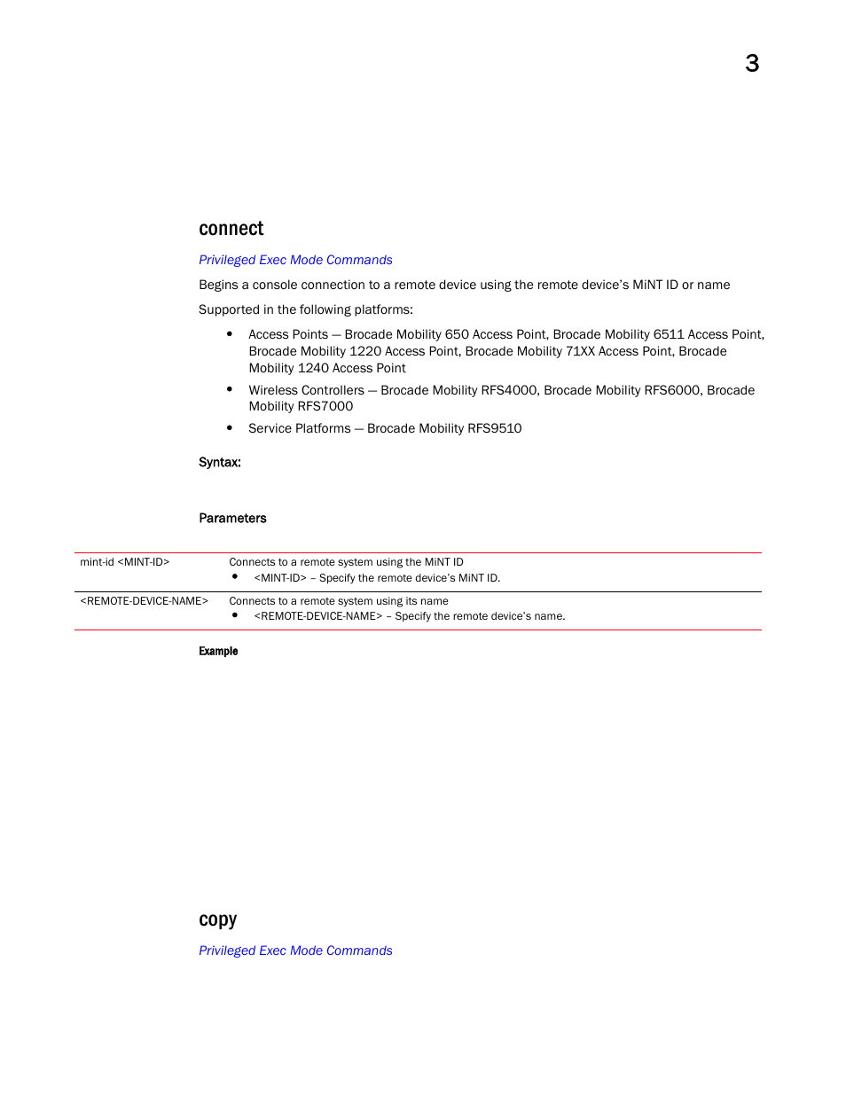 Connect, Copy | Brocade Mobility RFS Controller CLI Reference Guide (Supporting software release 5.5.0.0 and later) User Manual | Page 112 / 1355