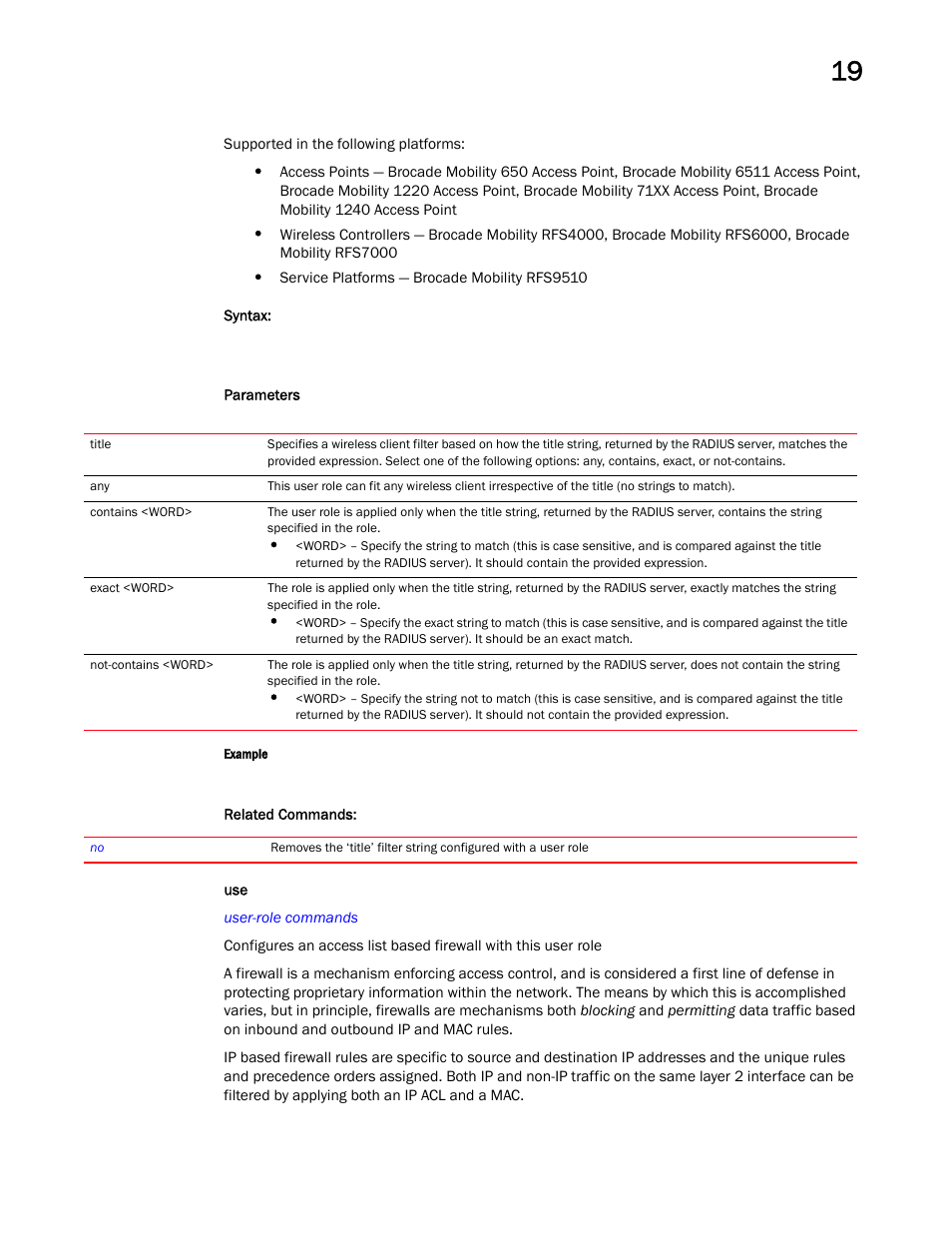 Brocade Mobility RFS Controller CLI Reference Guide (Supporting software release 5.5.0.0 and later) User Manual | Page 1129 / 1355