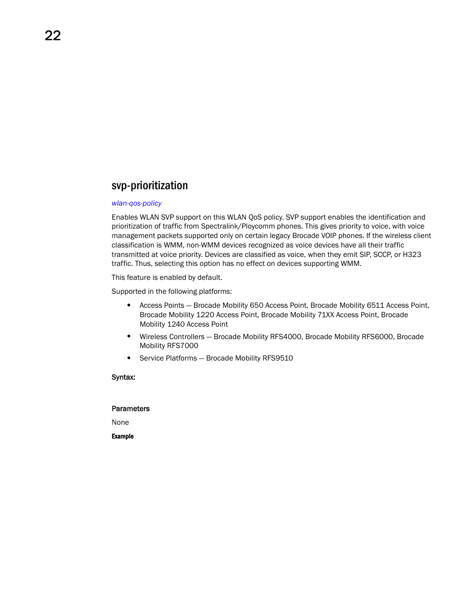 Svp-prioritization | Brocade Mobility RFS Controller CLI Reference Guide (Supporting software release 5.5.0.0 and later) User Manual | Page 1192 / 1355