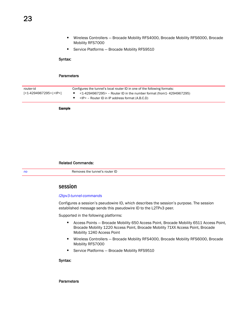 Session | Brocade Mobility RFS Controller CLI Reference Guide (Supporting software release 5.5.0.0 and later) User Manual | Page 1218 / 1355