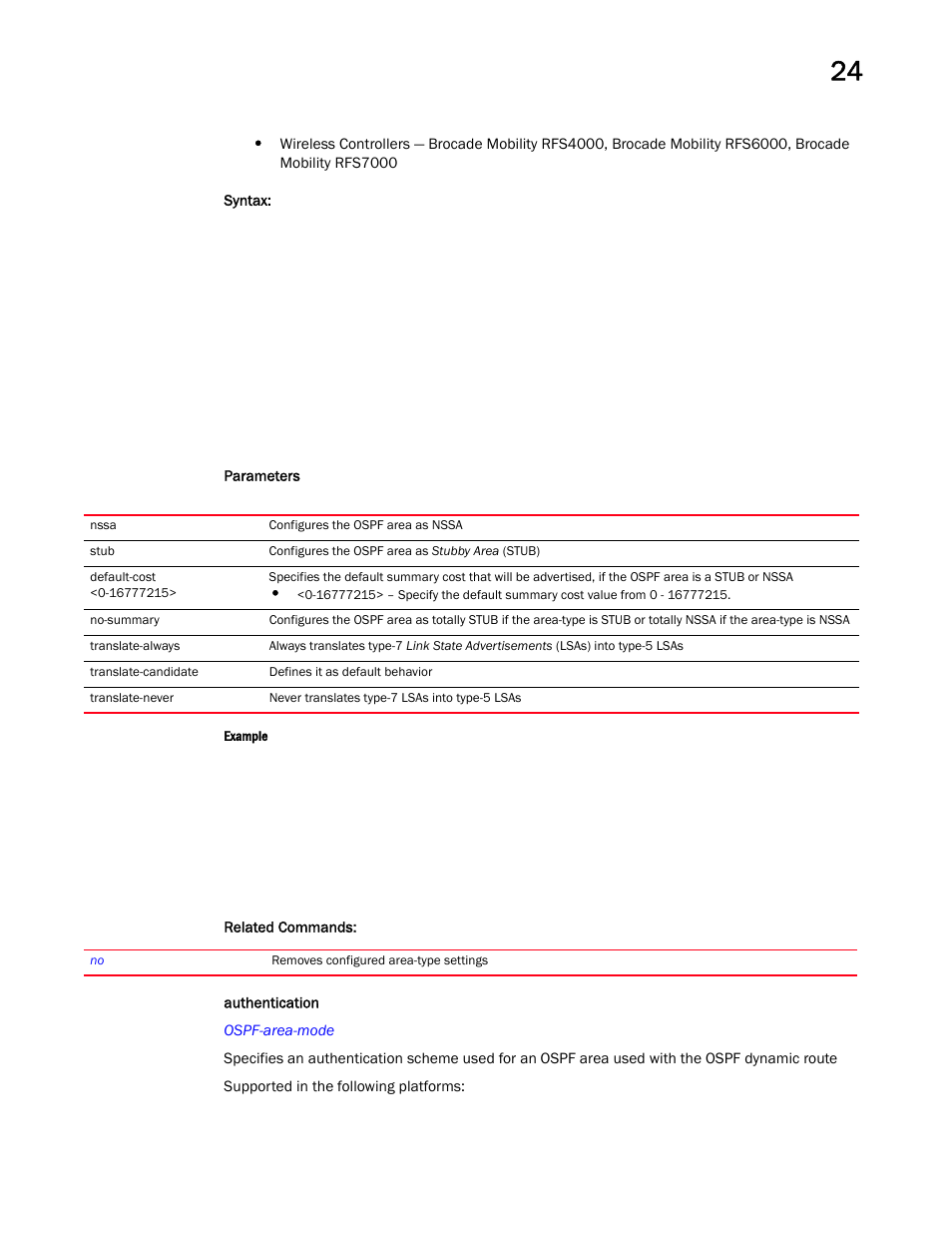 Authentication | Brocade Mobility RFS Controller CLI Reference Guide (Supporting software release 5.5.0.0 and later) User Manual | Page 1235 / 1355