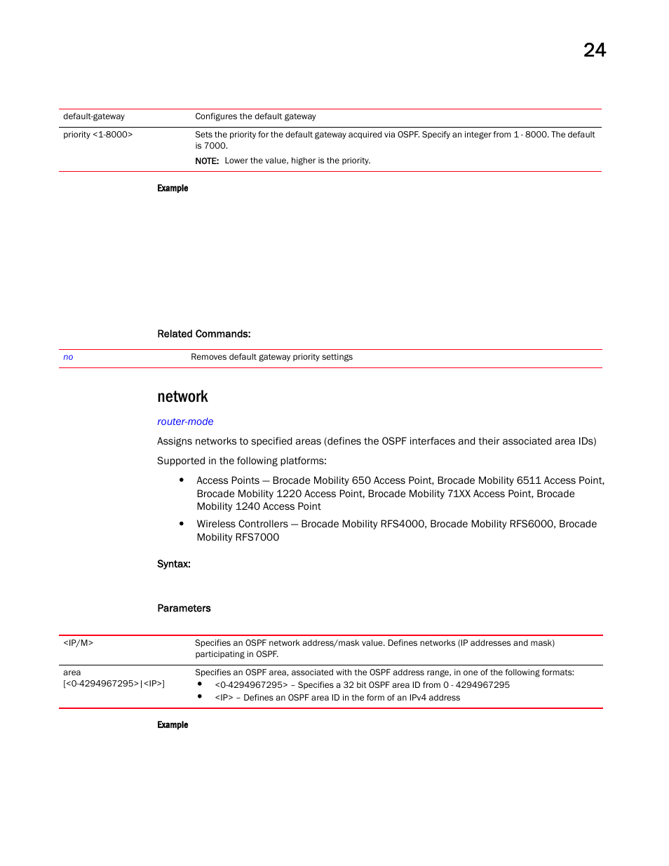 Network | Brocade Mobility RFS Controller CLI Reference Guide (Supporting software release 5.5.0.0 and later) User Manual | Page 1241 / 1355