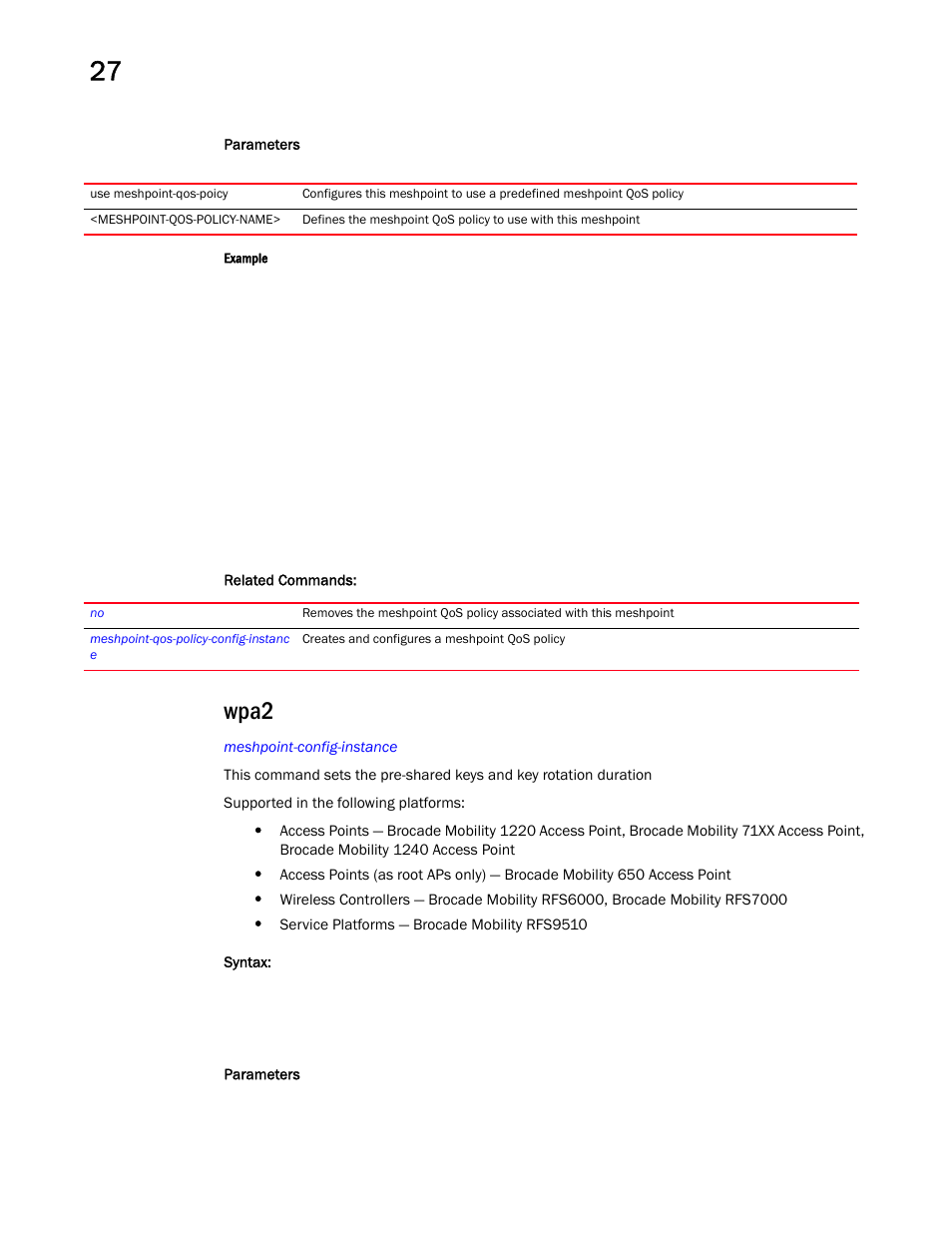 Wpa2, Command | Brocade Mobility RFS Controller CLI Reference Guide (Supporting software release 5.5.0.0 and later) User Manual | Page 1290 / 1355