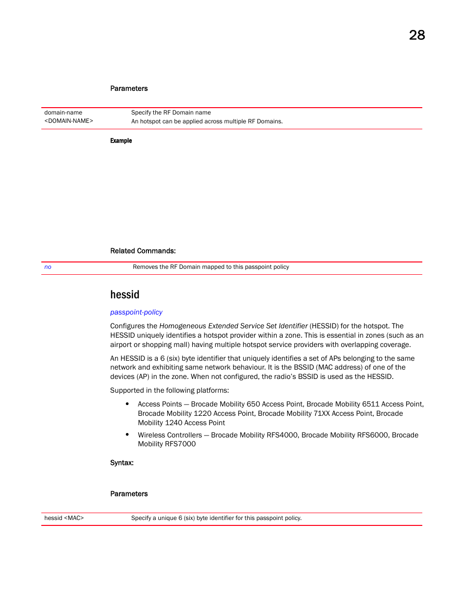 Hessid | Brocade Mobility RFS Controller CLI Reference Guide (Supporting software release 5.5.0.0 and later) User Manual | Page 1319 / 1355