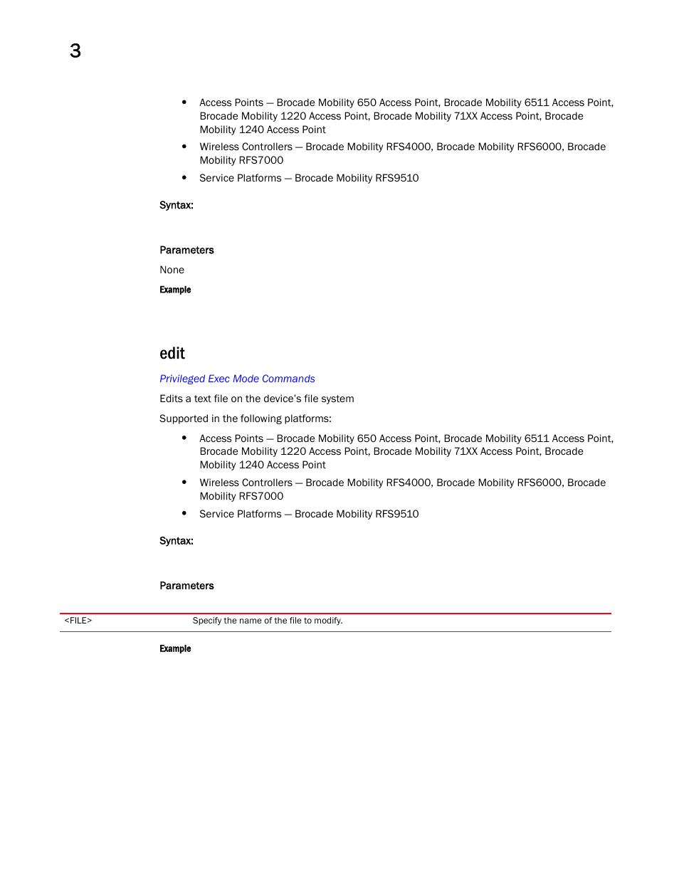 Edit | Brocade Mobility RFS Controller CLI Reference Guide (Supporting software release 5.5.0.0 and later) User Manual | Page 135 / 1355