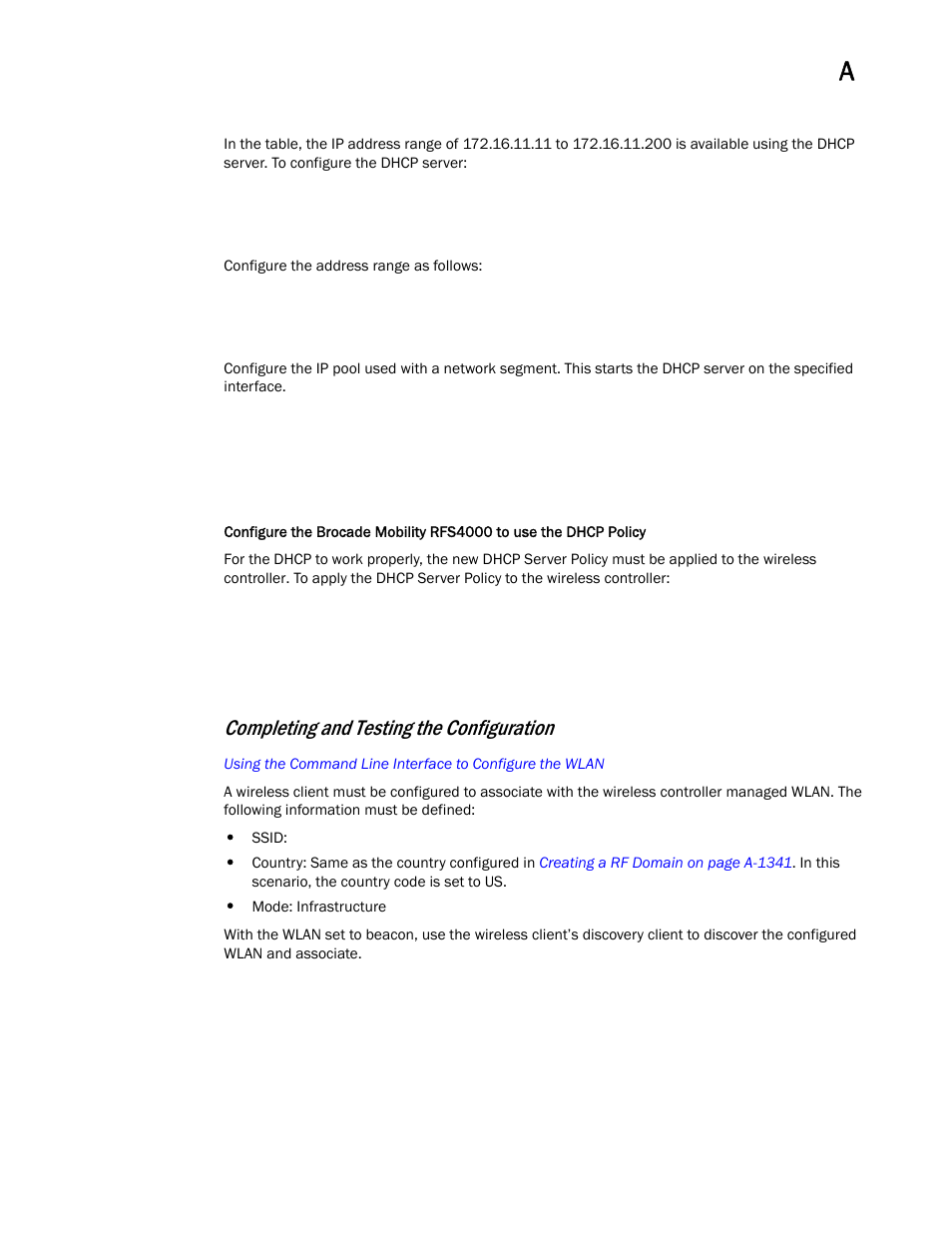 Completing and testing the configuration | Brocade Mobility RFS Controller CLI Reference Guide (Supporting software release 5.5.0.0 and later) User Manual | Page 1355 / 1355