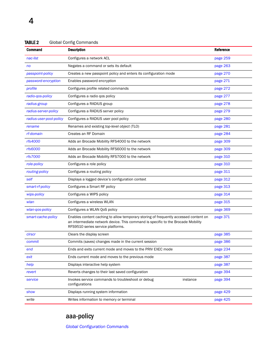 Aaa-policy | Brocade Mobility RFS Controller CLI Reference Guide (Supporting software release 5.5.0.0 and later) User Manual | Page 174 / 1355