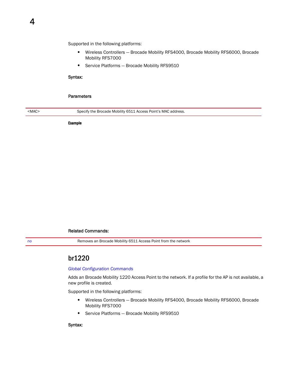 Br1220 | Brocade Mobility RFS Controller CLI Reference Guide (Supporting software release 5.5.0.0 and later) User Manual | Page 186 / 1355