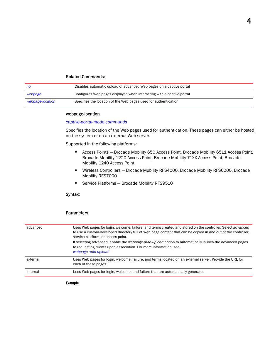 Brocade Mobility RFS Controller CLI Reference Guide (Supporting software release 5.5.0.0 and later) User Manual | Page 217 / 1355