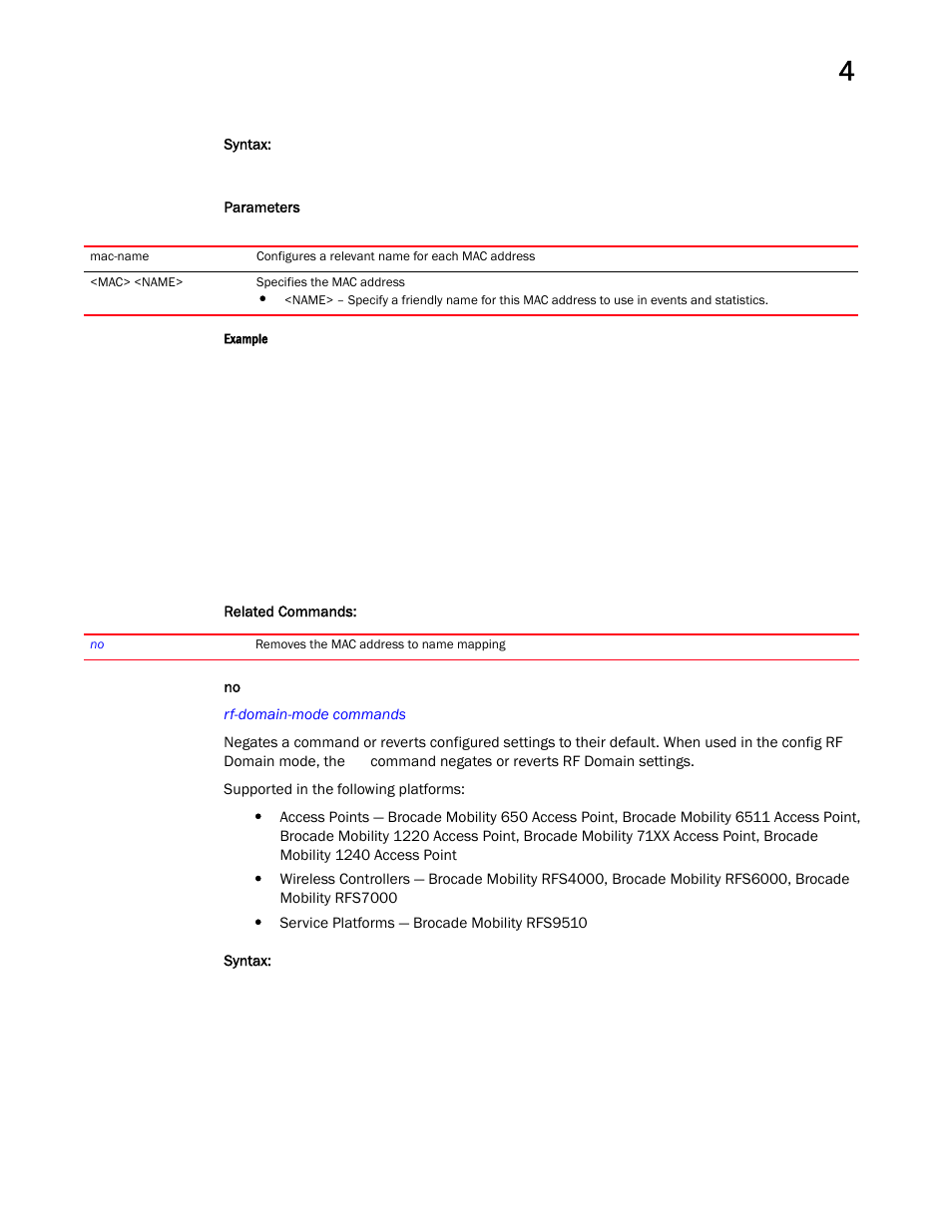 Brocade Mobility RFS Controller CLI Reference Guide (Supporting software release 5.5.0.0 and later) User Manual | Page 315 / 1355