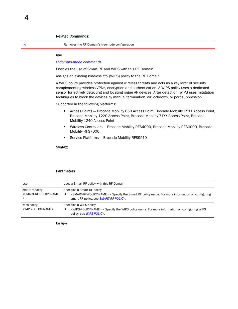 Brocade Mobility RFS Controller CLI Reference Guide (Supporting software release 5.5.0.0 and later) User Manual | Page 324 / 1355