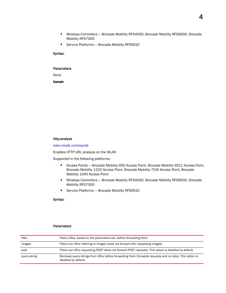 Http-analyze | Brocade Mobility RFS Controller CLI Reference Guide (Supporting software release 5.5.0.0 and later) User Manual | Page 355 / 1355