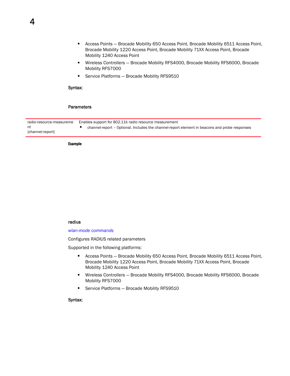 Radius | Brocade Mobility RFS Controller CLI Reference Guide (Supporting software release 5.5.0.0 and later) User Manual | Page 366 / 1355